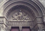 Arles, Church of St. Trophime, Christ in Majesty with the symbols of the four Evangelists, west facade, portal with tympanum by William J. Smither