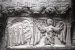 Arles, Church of St. Trophime, Capital frieze, west facade, with angel waking the three sleeping Magi by William J. Smither