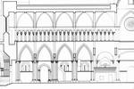 Tuy Cathedral, elevation drawing of the nave by Francisco Javier Ocana Eiroa