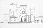 Tuy Cathedral, drawing of facade by Francisco Javier Ocana Eiroa