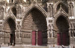 Amiens Cathedral, west facade portals by William J. Smither