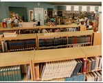 Bookshelves inside the Public Library