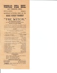 Woodward Opera House Program for "The Witch"